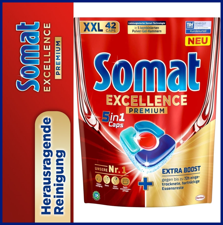SOMAT | Excellence Premium | Spülmaschine | 5 in 1 | 42 Caps