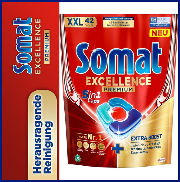 SOMAT | Excellence Premium | Spülmaschine | 5 in 1 | 42 Caps