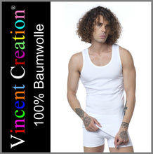 Lade das Bild in den Galerie-Viewer, Vincent Creation | 2 Stück | Unterhemd | Feinripp | Weiss | Underwear | Herren
