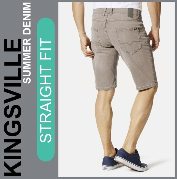 Hero KINGSVILLE | Greige Wash | STRAIGHT FIT | Bermuda | Summer Denim | Herren