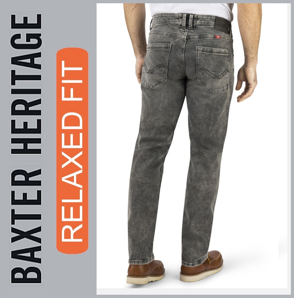 HERO BAXTER Heritag | grey wash | Stretch Denim | Relaxed Fit | HERREN | Jeans Hose