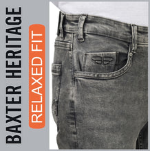 Lade das Bild in den Galerie-Viewer, HERO BAXTER Heritag | grey wash | Stretch Denim | Relaxed Fit | Jeans Hose | HERREN | Frontansicht Hüfte
