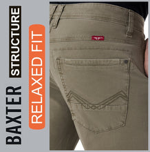 Lade das Bild in den Galerie-Viewer, HERO BAXTER Heritag | Structure | Khaki Wash | Stretch Denim | Relaxed Fit | Jeans Hose | HERREN | Rückansicht Gesäß
