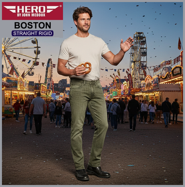 Hero Boston | dull oliv | Straight Rigid Fit | Cotton | HERREN