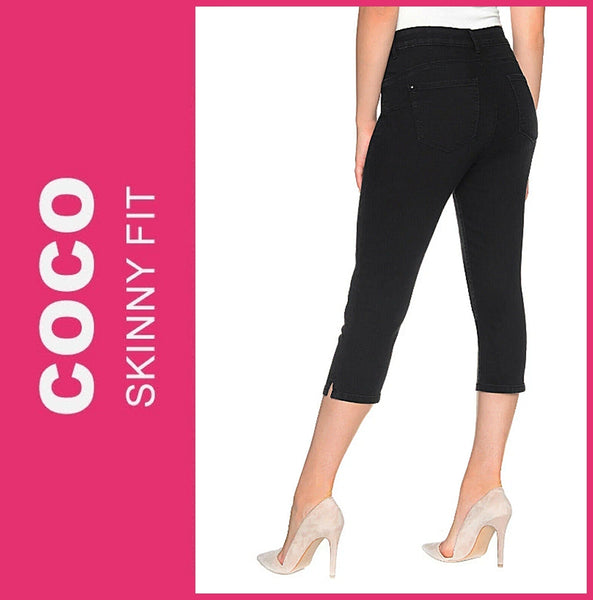 STOOKER COCO | Black Denim | 3/4 Capri Stretch Jeans | Skinny Fit | DAMEN