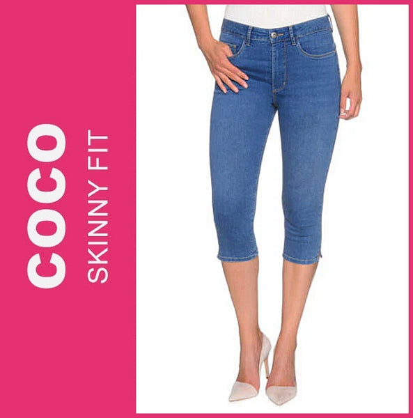 STOOKER COCO | Blue Denim | 3/4 Capri Stretch Jeans | Skinny Fit | DAMEN