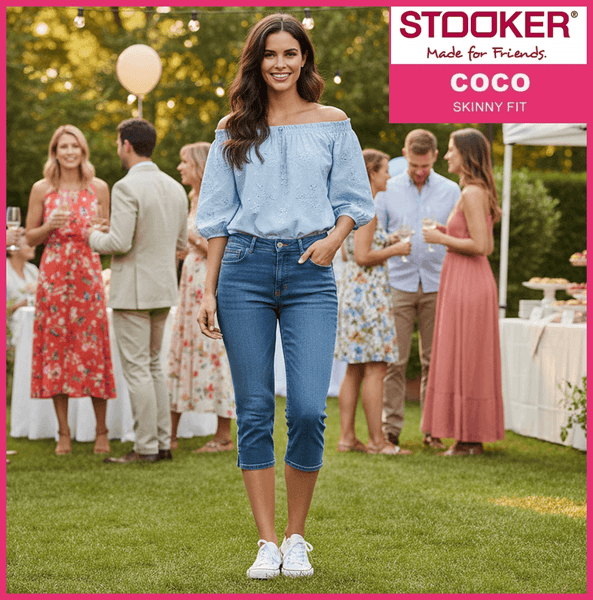 STOOKER COCO | Blue Denim | 3/4 Capri Stretch Jeans | Skinny Fit | DAMEN