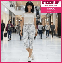 Lade das Bild in den Galerie-Viewer, STOOKER COCO | Soft Green Leaves | 3/4 Capri Stretch Jeans | Skinny Fit | DAMEN | SALE
