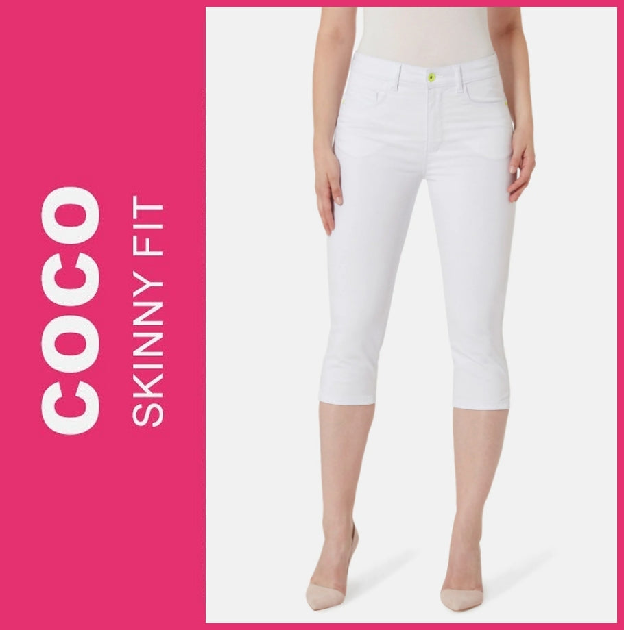 STOOKER COCO | White | 3/4 Capri Stretch Jeans | Skinny Fit | DAMEN