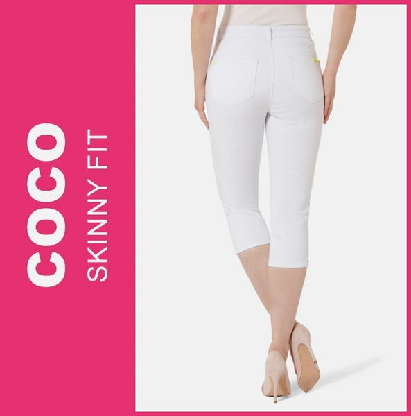 STOOKER COCO | White | 3/4 Capri Stretch Jeans | Skinny Fit | DAMEN