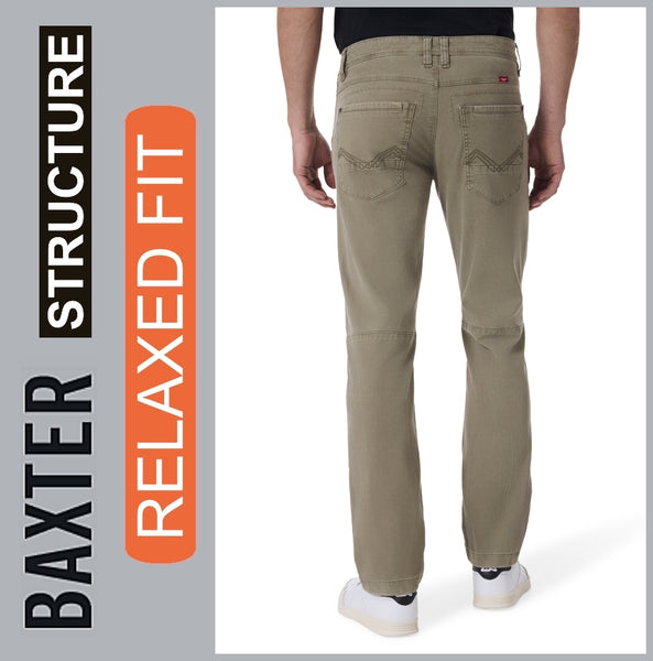 HERO BAXTER | Structure | Khaki Wash | Stretch Denim | Relaxed Fit | Jeans Hose | HERREN