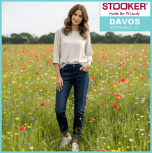 Lade das Bild in den Galerie-Viewer, STOOKER DAVOS | Blue Black Used | Stretch Jeans | Boyfriend Slim Fit | DAMEN | auf Sommerwiese
