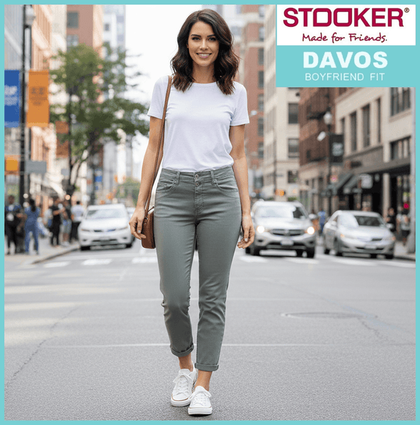 STOOKER DAVOS | Green Tea | Stretch Jeans | Boyfriend Slim Fit | DAMEN