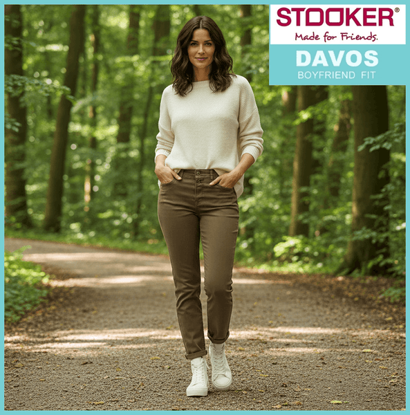 STOOKER DAVOS | Shitake | Stretch Jeans | Boyfriend Slim Fit | DAMEN | im Wald