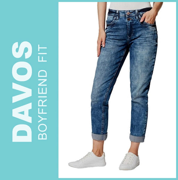 STOOKER DAVOS | Heavy Used Blue | Stretch Jeans | Boyfriend Slim Fit | DAMEN