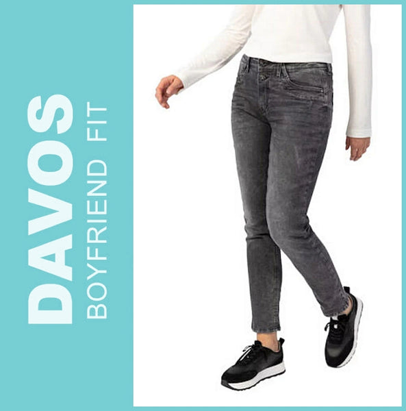 STOOKER DAVOS | Grey Denim Random | Stretch Jeans | Boyfriend Slim Fit | DAMEN