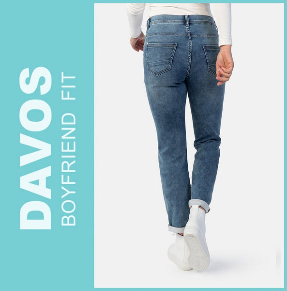 STOOKER DAVOS | Midblue Used | Stretch Jeans | Boyfriend Slim Fit | DAMEN