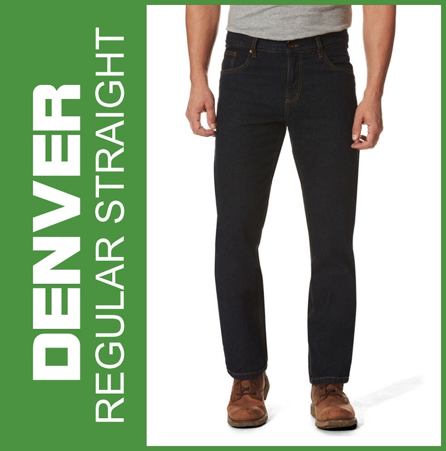 HERO DENVER | 100% BAUMWOLLE | Dark Blue | Regular Straight | Jeans Hose | HERREN