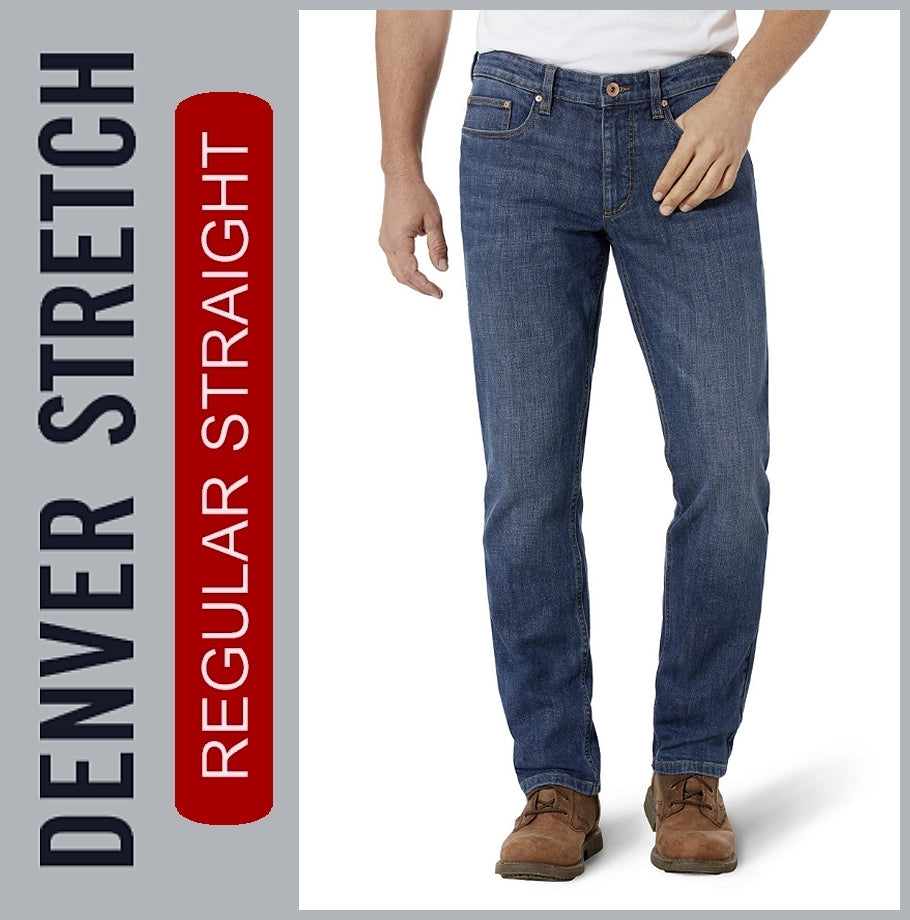 HERO DENVER | Midblue Used | Stretch Denim | Straight Fit | HERREN | Jeans Hose