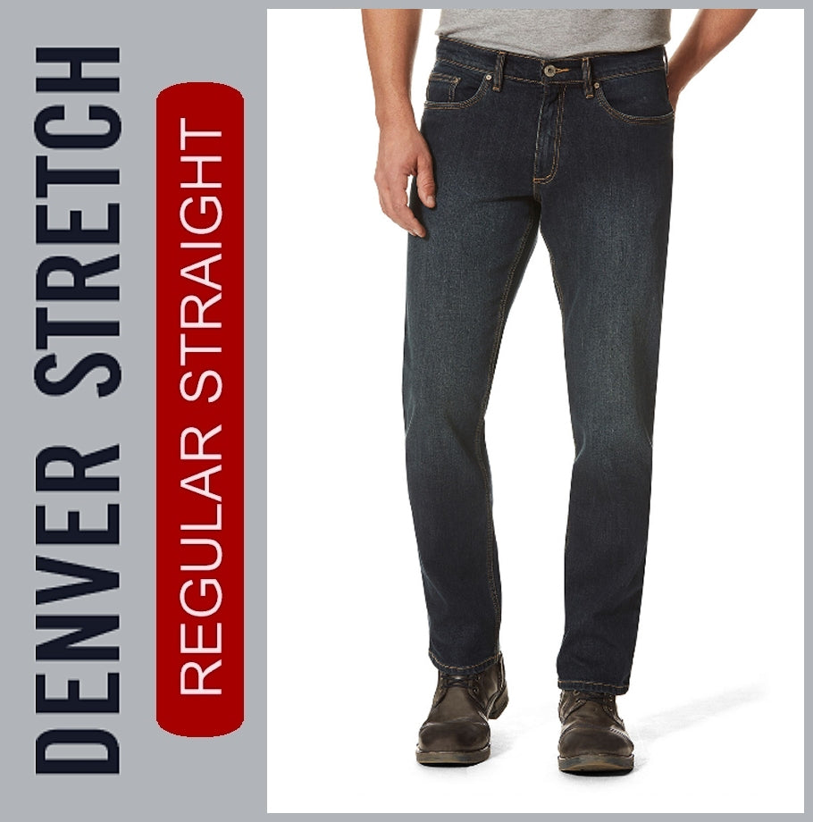 HERO DENVER / STRETCH / antic blue / 5- POCKET / STRAIGHT FIT / HERREN JEANS HOSE