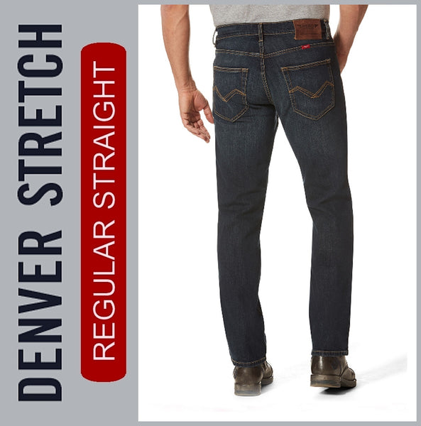 HERO DENVER / STRETCH / antic blue / 5- POCKET / STRAIGHT FIT / HERREN JEANS HOSE