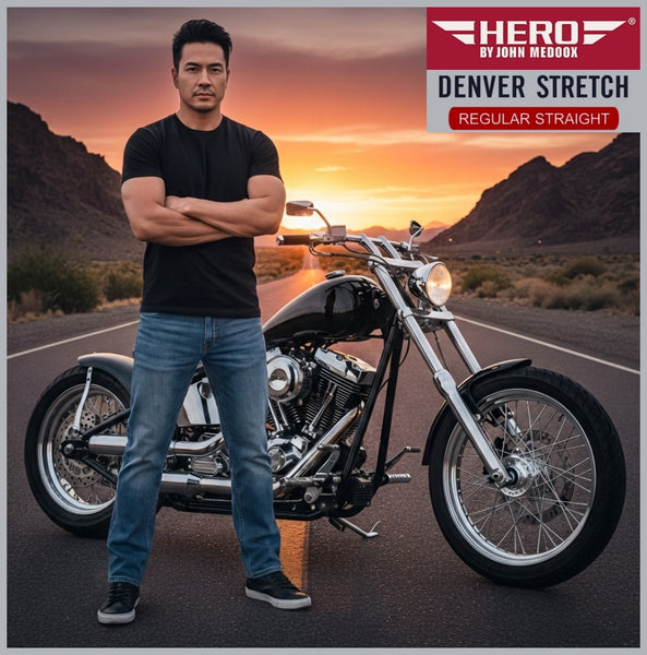 HERO DENVER | Blue Dusk Wash | High Flex | Stretch Denim | Straight Fit | Jeans Hose | HERREN