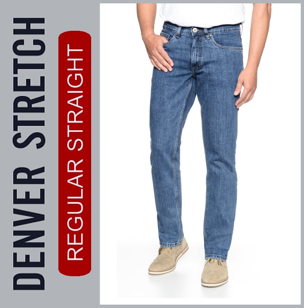 HERO DENVER | Blue Stone | Stretch Denim | Straight Fit | Jeans Hose | HERREN