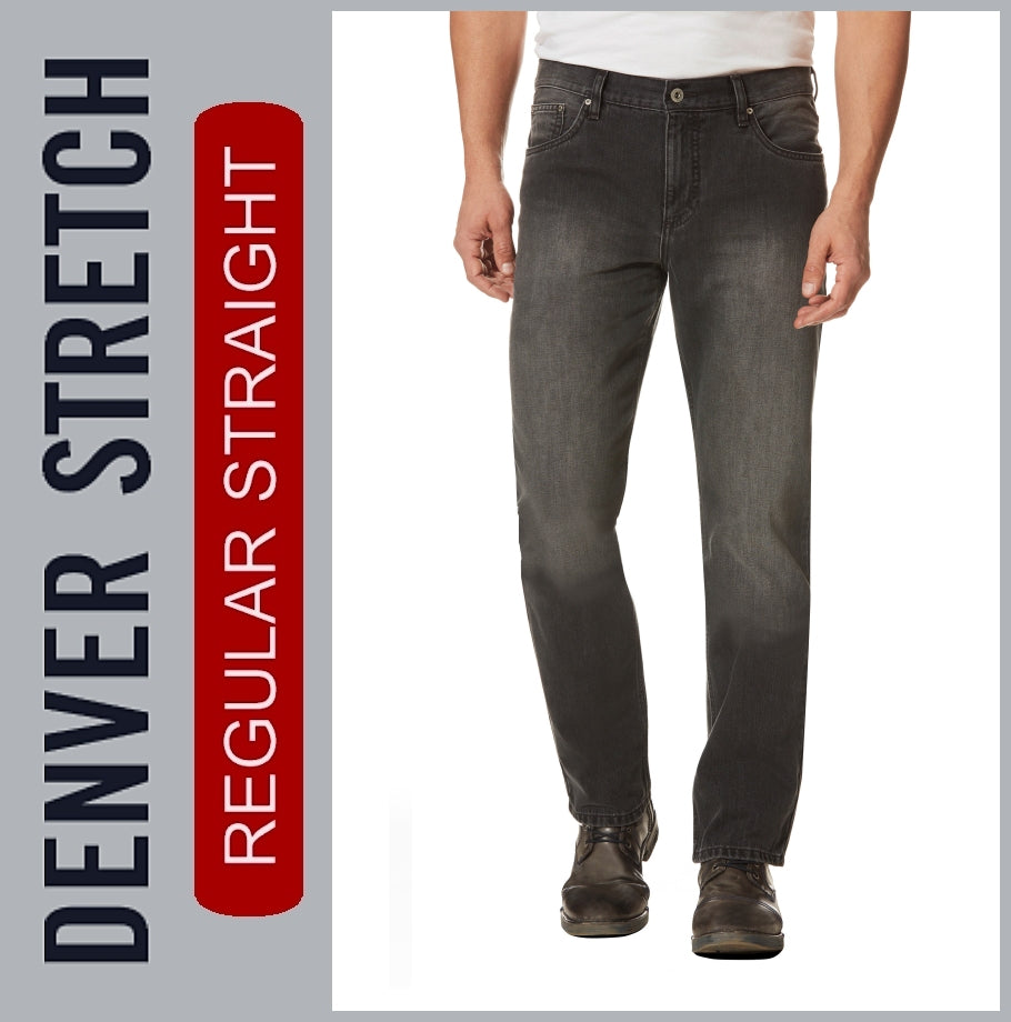 HERO DENVER | Darkgrey Wash | Stretch Denim | Straight Fit | Jeans Hose | HERREN