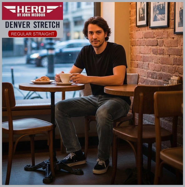 HERO DENVER | Darkgrey Wash | Stretch Denim | Straight Fit | Jeans Hose | HERREN