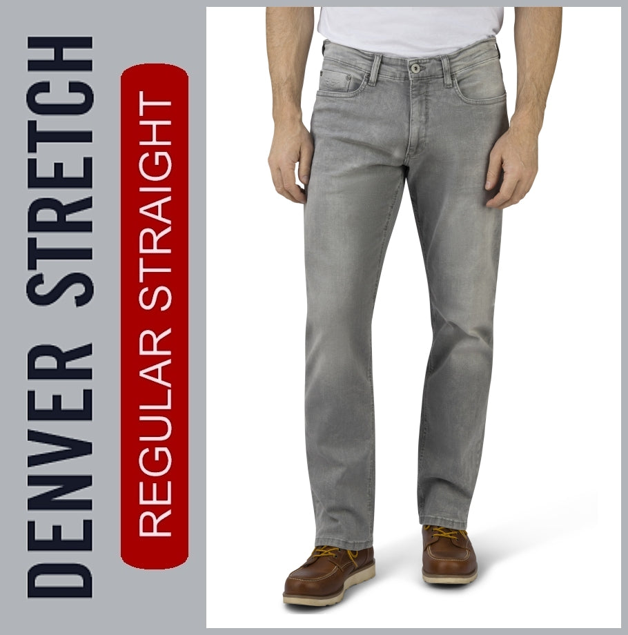 HERO DENVER | Lightgrey Denim | High Flex | Stretch Denim | Straight Fit | Jeans Hose | HERREN