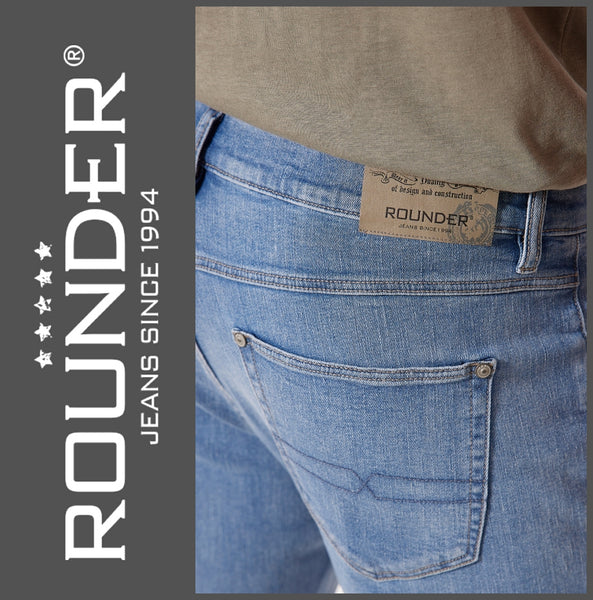 ROUNDER FALCO | Light Blue | Stretch Denim | Regular Straight | Jeans Hose | HERREN | NEU!