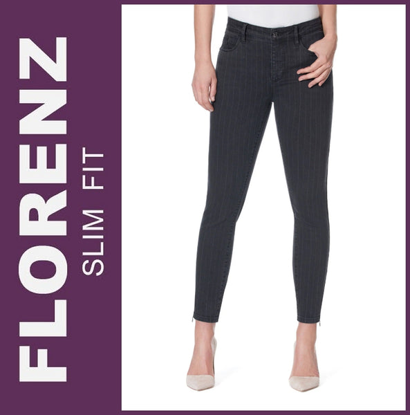 STOOKER FLORENZ / STRETCH / black denim stripe / SLIM FIT / DAMEN JEANS HOSE