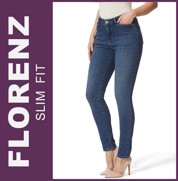 STOOKER FLORENZ | Blue Black | Stretch Jeans | Slim Fit | DAMEN | Frontansicht