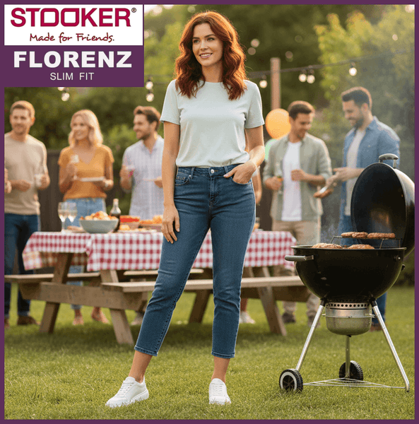 STOOKER FLORENZ | Heavy Used Blue | Stretch Jeans | Slim Fit | DAMEN | vor Grillfest