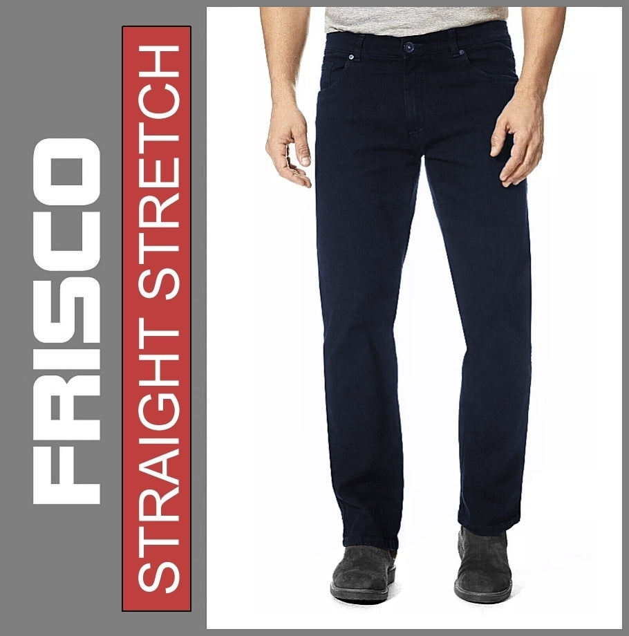 STOOKER FRISCO | Deep Blue Black | Stretch Denim | Regular Straight | Jeans Hose | HERREN