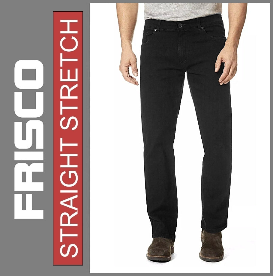 STOOKER FRISCO | Black Denim | Stretch Denim | Regular Straight | Jeans Hose | HERREN