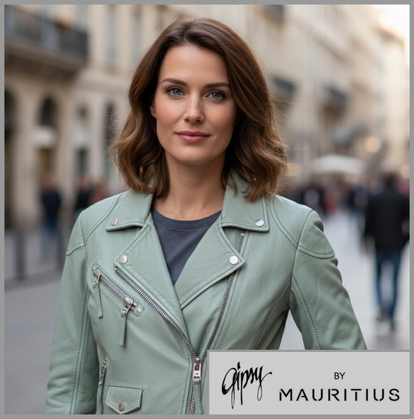 GIPSY by MAURITIUS | Frosty Green | Lederjacke | Bikerjacke | PGG LABAGV | Damen