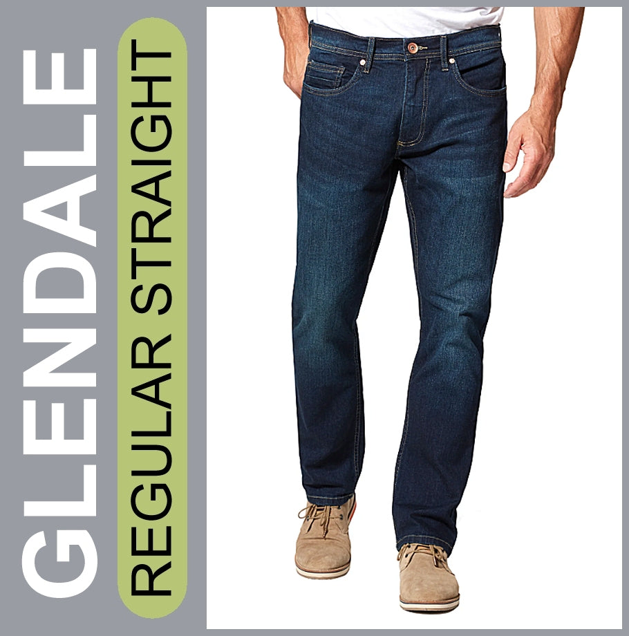 STOOKER GLENDALE | Darkblue Used | Stretch Denim | Regular Straight | Jeans Hose | HERREN