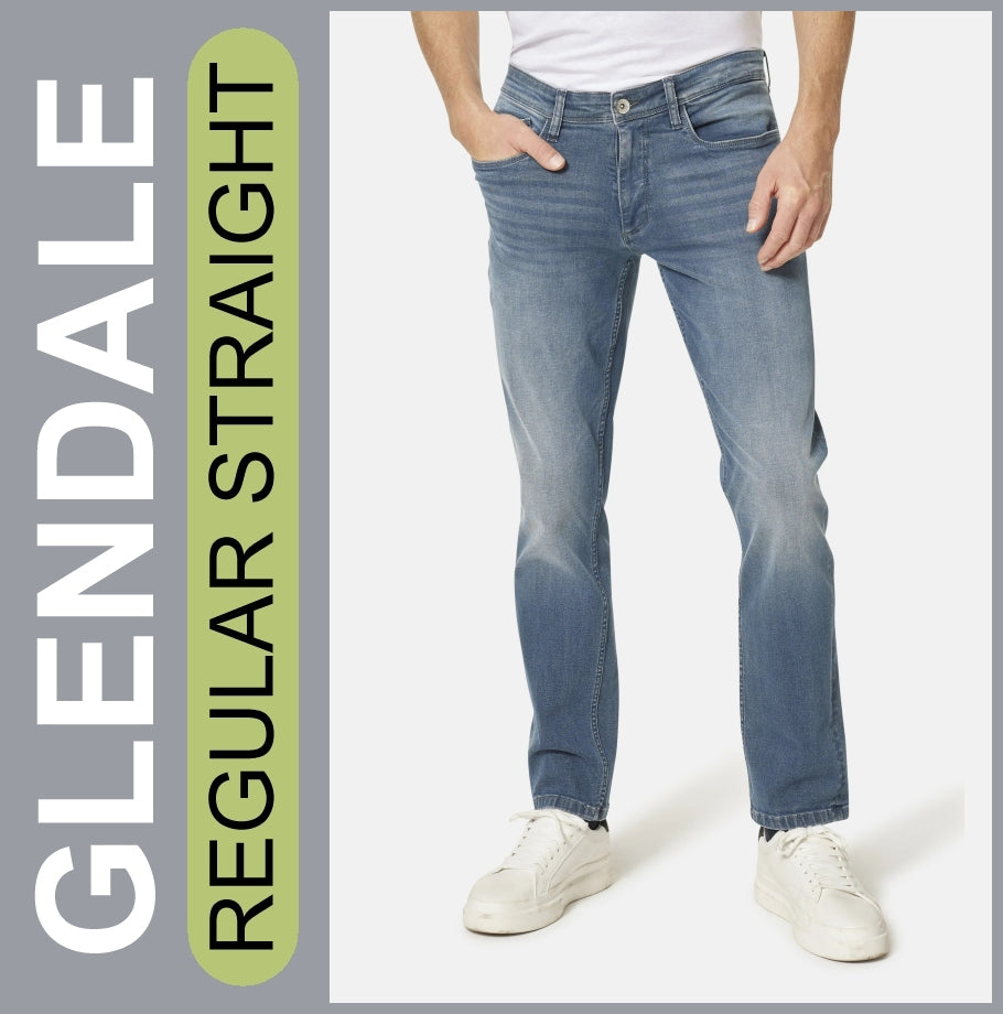 STOOKER GLENDALE | Dusty Blue | Stretch Denim | Regular Straight | Jeans Hose | HERREN