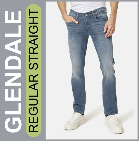 STOOKER GLENDALE | Dusty Blue | Stretch Denim | Regular Straight | Jeans Hose | HERREN