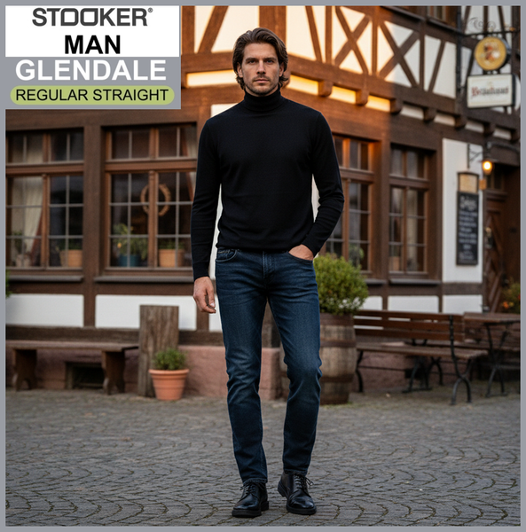 STOOKER GLENDALE | Navyblue | Stretch Denim | Regular Straight | Jeans Hose | HERREN