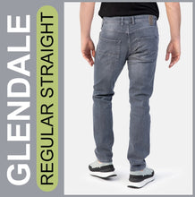 Lade das Bild in den Galerie-Viewer, STOOKER GLENDALE | Grey Used | Stretch Denim | Regular Straight | Jeans Hose | HERREN | Rückansicht

