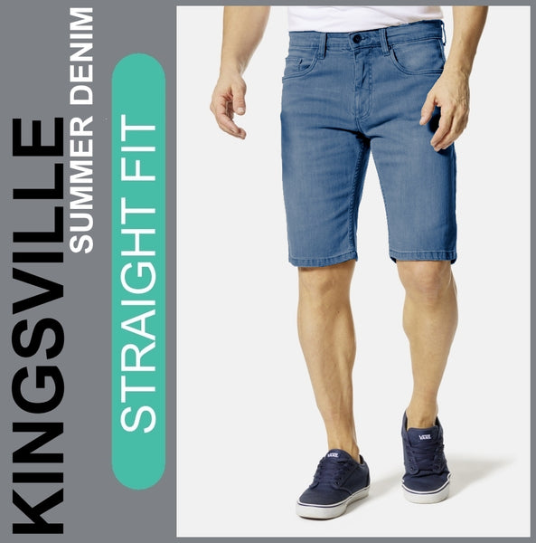 Hero KINGSVILLE | Lightblue Wash | STRAIGHT FIT | Bermuda | Summer Denim | Herren | Frontansicht