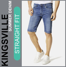 Lade das Bild in den Galerie-Viewer, Stooker KINGSVILLE | Mid Blue Wash | STRAIGHT FIT | Bermuda | Summer Denim | Herren | Frontansicht
