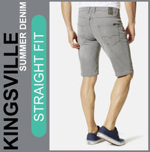 Lade das Bild in den Galerie-Viewer, Stooker KINGSVILLE | Silvergrey Denim | STRAIGHT FIT | Bermuda | Summer Denim | Herren | Rückansicht
