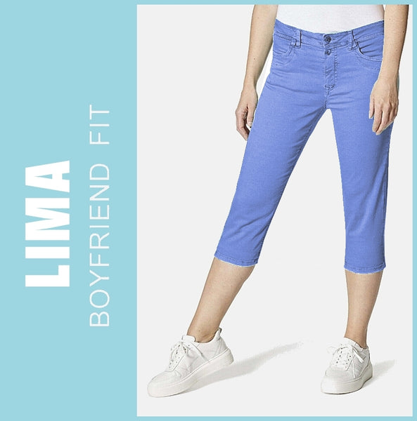 STOOKER LIMA | Heavy Light Blue | Stretch Denim Jeans | Capri Boyfriend Fit 7/8 | Damen | Frontansicht