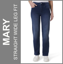 Lade das Bild in den Galerie-Viewer, STOOKER MARY | Stretch Jeans | DarkBlue | Straight Wide Leg Fit | DAMEN | Frontansicht
