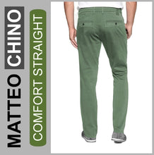 Lade das Bild in den Galerie-Viewer, Stooker Matteo CHINO | olivine | COMFORT STRAIGHT | Twill-Chin-Hose | HERREN | Rückansicht
