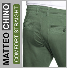 Lade das Bild in den Galerie-Viewer, Stooker Matteo CHINO | olivine | COMFORT STRAIGHT | Twill-Chin-Hose | HERREN | Rückansicht Gesäß
