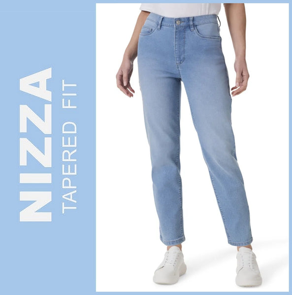 STOOKER NIZZA | Light Blue Wash | Stretch Jeans | Tapered Fit | DAMEN | Frontansicht